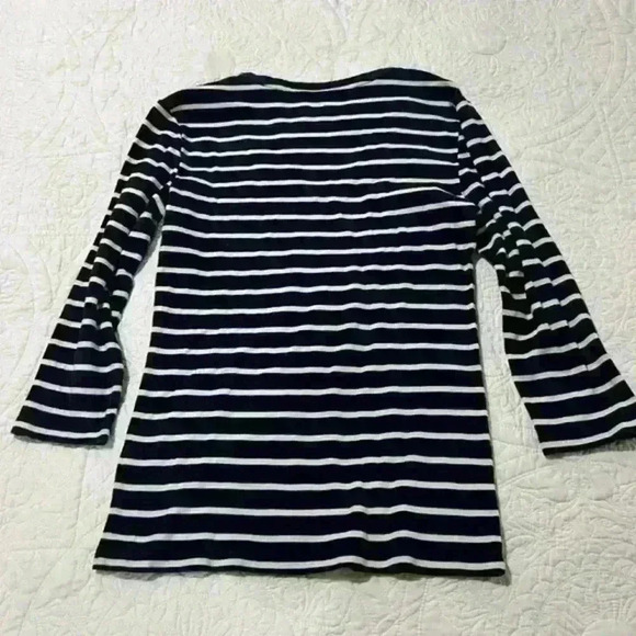 Tommy‎ Hilfiger V-Neck Striped Long Sleeves Shirt - Size Medium - Picture 5 of 6